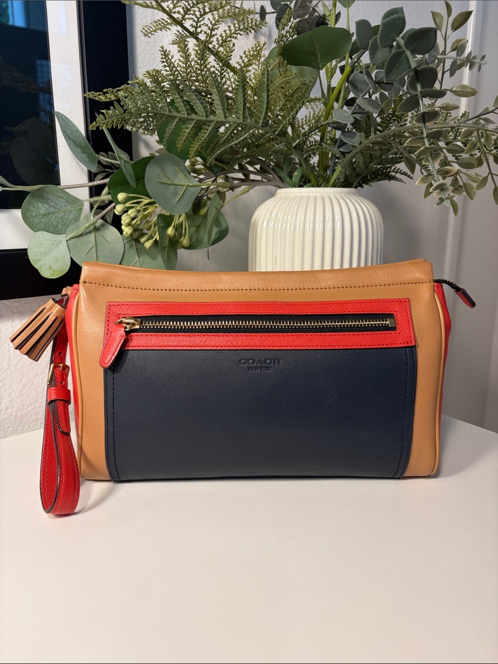 COACH Legacy Colorblock Large Leather Clutch